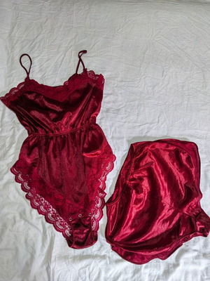 Babydoll σατέν μπορντό Primavera καινούργιο XL