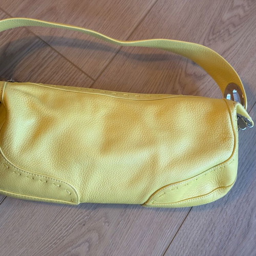 Escada yellow leather handbag used, buckskin leather