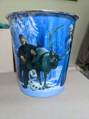 Frozen Disney children's waste basket used