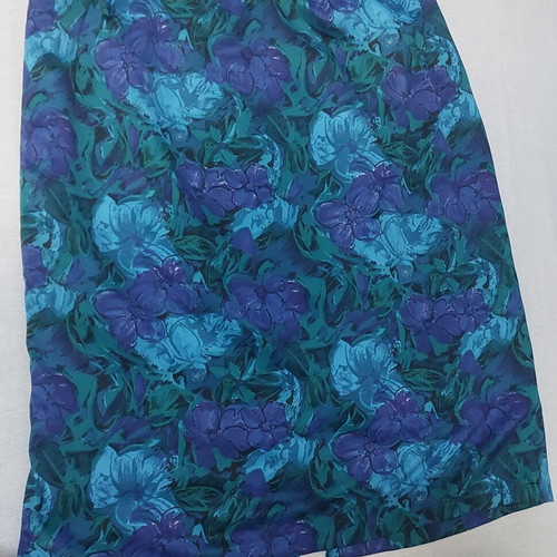 Floral three-piece set for plus size 4XL, like new, blue viscose