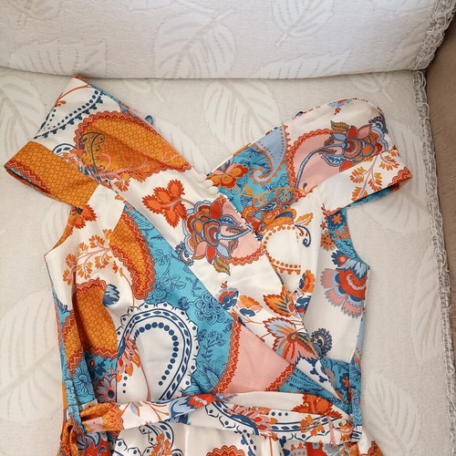 Maxi printed women's dress White 22 like new, size S/M
