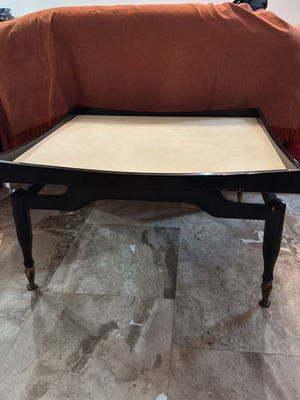 Antique black and white lacquered coffee table