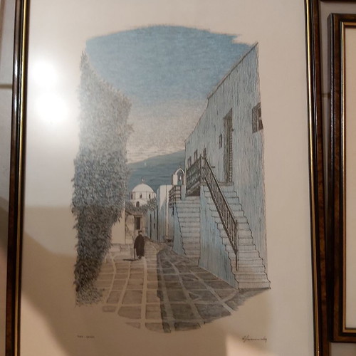 Set of paintings depicting landscapes of Crete, Paros, and Rhodes 35×46