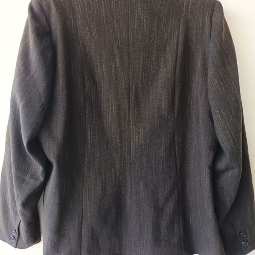 Paresa women's blazer, grey-black with orange stripe, lined, size 58