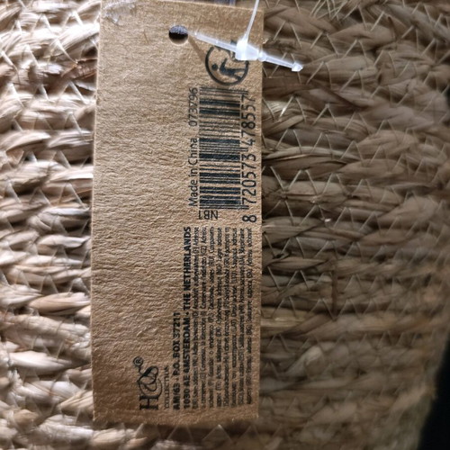 Wicker basket with leather handles like new, natural color