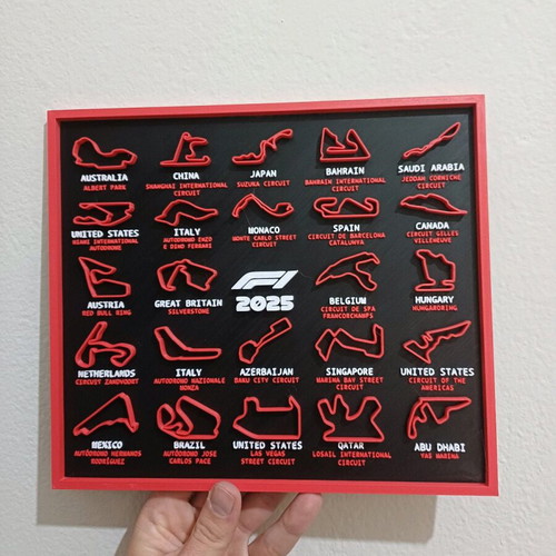 F1 All Circuits 2025 Decorative Item Made to Order