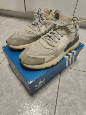 Adidas Originals Nite Jogger 44 2/3 used men's sneakers white gray shoes