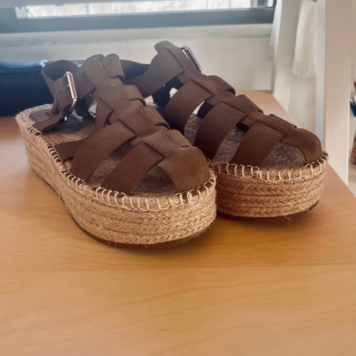 Pull & Bear platform espadrilles like new, brown, size 40