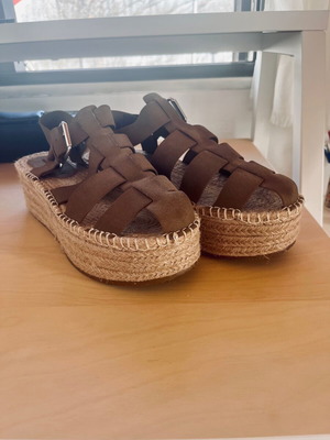 Pull & Bear platform espadrilles like new, brown, size 40
