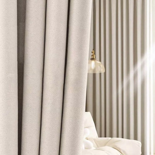 Curtains set, ivory beige, 4 pieces