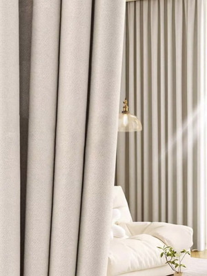 Curtains set, ivory beige, 4 pieces
