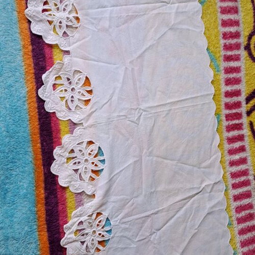 Cutwork doily used, dimensions 36x75