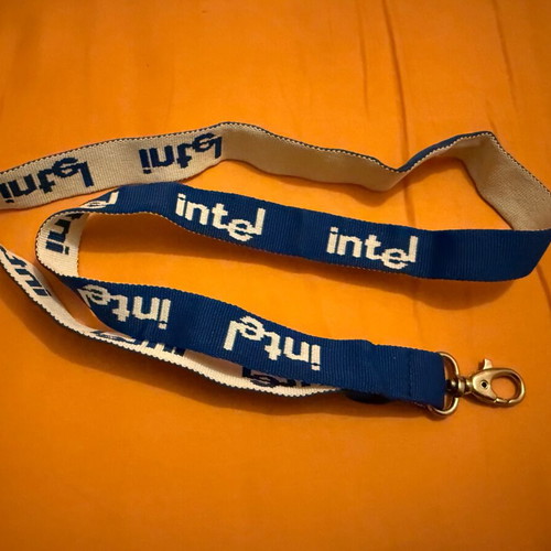 Intel lanyard new, fabric with woven logo