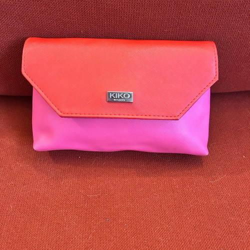 KIKO Milano two-tone cosmetic pouch like new, red and pink