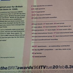 Περιοδικό Brit Awards 96 μεταχειρισμένο με φθορά στη ράχη και άκρες