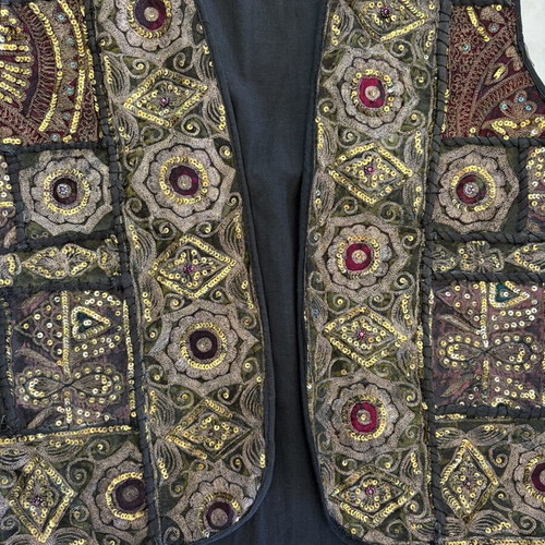 Vintage Indian Patchwork κεντημένο γιλέκο με παγιέτες boho φεστιβάλ σαν καινούργιο