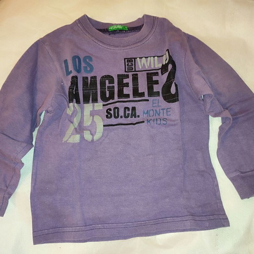 Boys' purple shirts used, Benetton and Active, ages 1 and 2