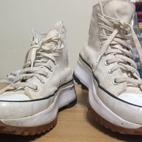 Converse Chuck Taylor Run Star Hike High Top Platform Sneakers, Size 41, Parchment