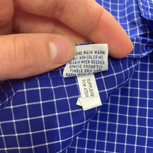 Ralph Lauren long sleeve shirt XL, dark blue white checked, dark blue pony