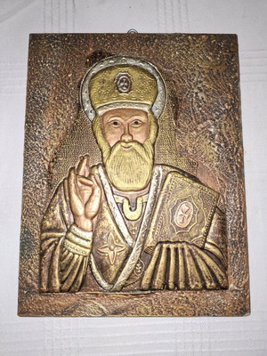 Saint Nicholas image with special technique, size 22×29 cm