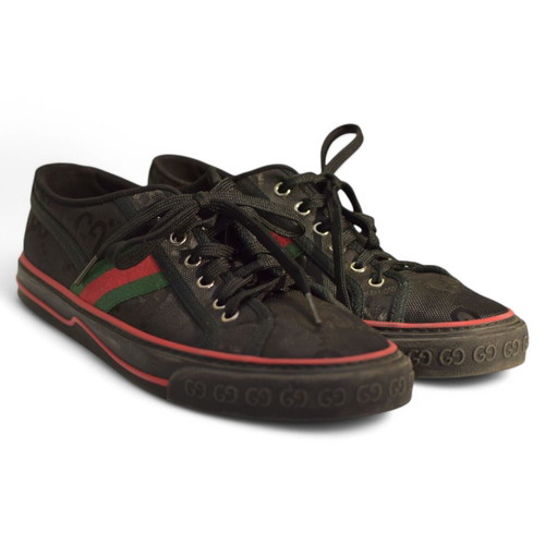 Gucci Black GG Econyl Nylon Web Athletic Shoes 41 Used Unisex