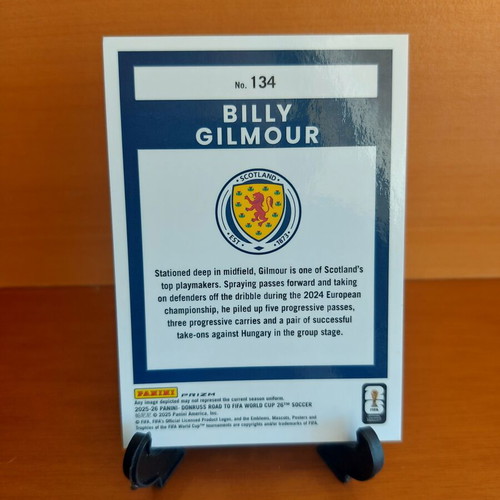 2025-26 Panini Donruss Road to FIFA World Cup Billy Gilmour Scotland Optic Pink Blossom card new
