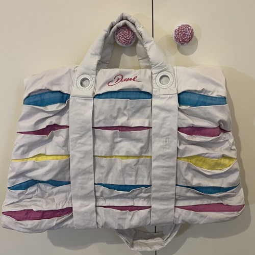 Diesel shoulder bag used, white with colorful details