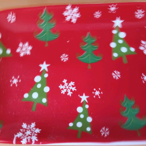 Ceramic Christmas Platter with Spatula like new