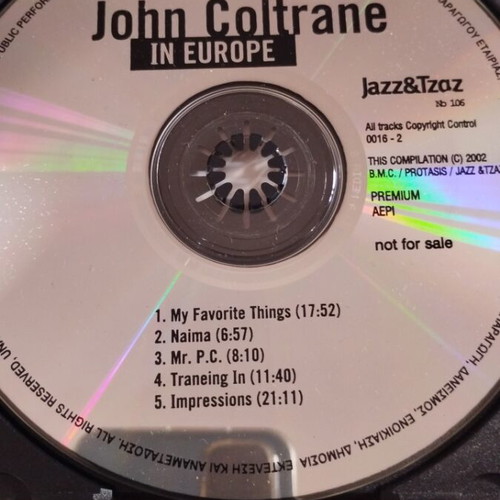 John Coltrane In Europe CD album like new, jazz