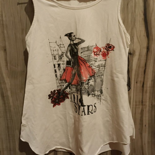 Girls' blouse 10 years new All Stars white
