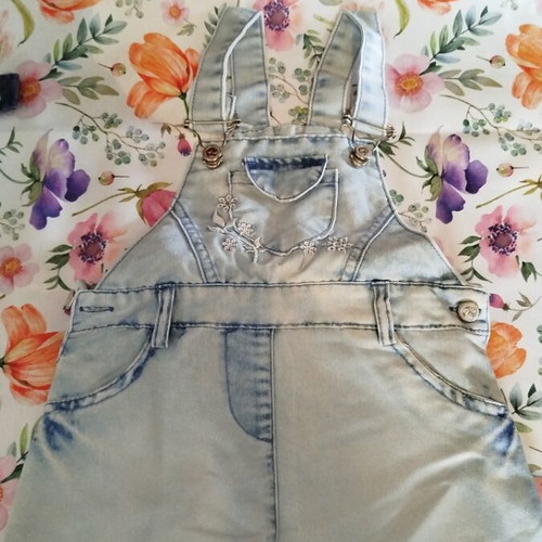 Denim overalls used, set of 3 for 18-24 months