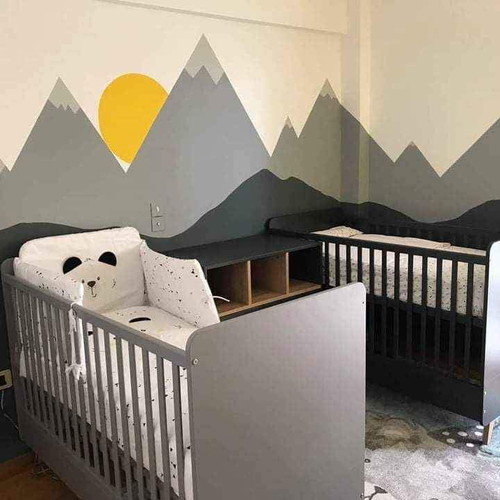 Quax 3-in-1 toddler cot anthracite used with mattress and protectors