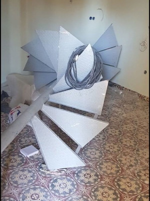 Σιδερένια σκάλα στρογγυλή σαν καινούργια, μήκος 4μ