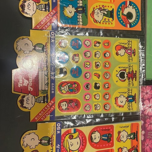 Vintage retro Snoopy sticker set pack of 3 cards new