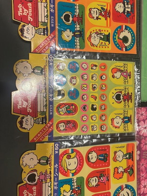 Vintage retro Snoopy sticker set pack of 3 cards new