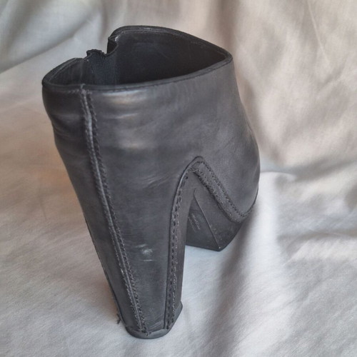 AllSaints Spitalfields Black Leather Platform Mules Size 39