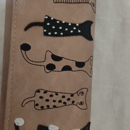 Aristocats Maxi women's wallet new, beige with embroidered cats