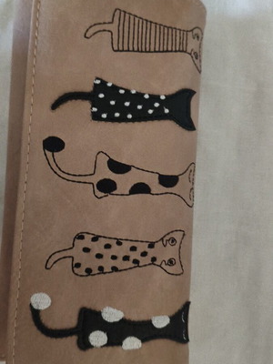 Aristocats Maxi women's wallet new, beige with embroidered cats