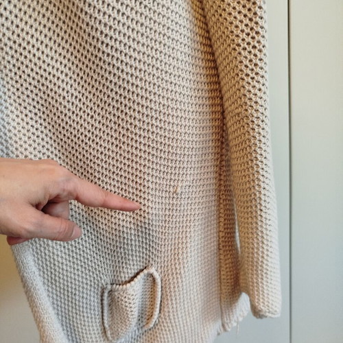 See U Soon knitted cotton cardigan used, beige, medium/large
