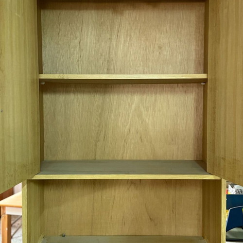 Wooden storage cabinet with shelves and drawers like new