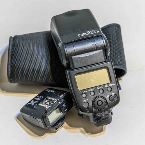 Canon 580 EX II flash used with Godox X1RC radio trigger