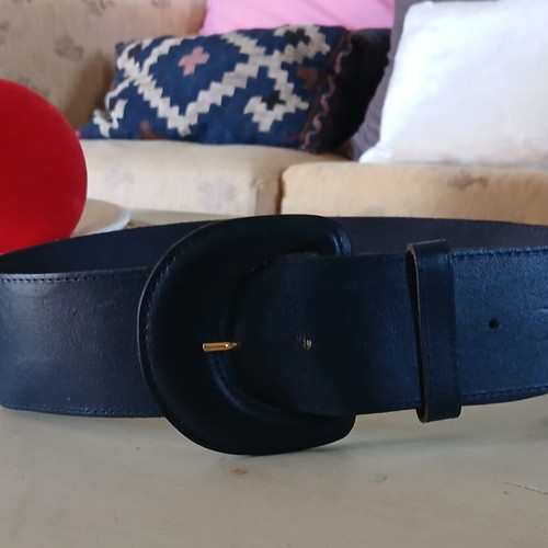 Abysse vintage belt dark blue new, size 80