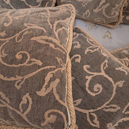 Lounge cushions new, pack of 6, 45×45 cm, satin embossed