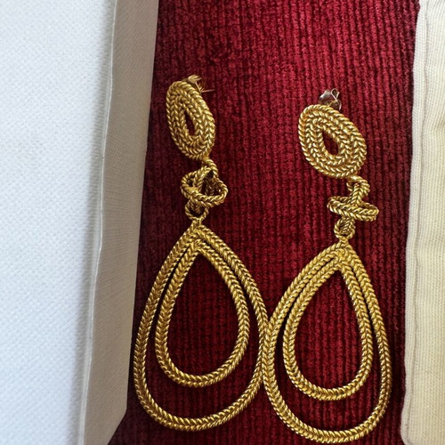 Silver 925 gold-plated teardrop earrings by famous designer new