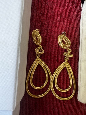 Silver 925 gold-plated teardrop earrings by famous designer new