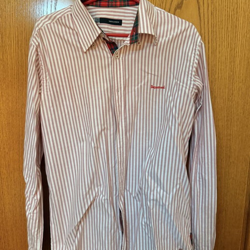 Dsquared2 Striped Shirt Size 52 Like New, Red White Long Sleeve