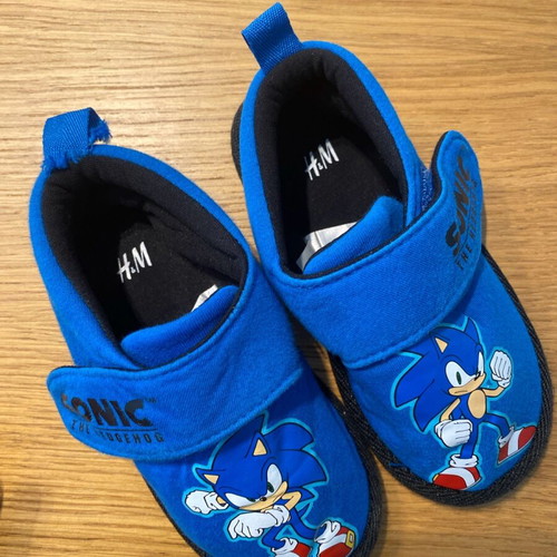 H&M cotton Sonic slippers used, blue, size 26/27