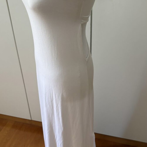 Maxi dress white size M new with pearl details