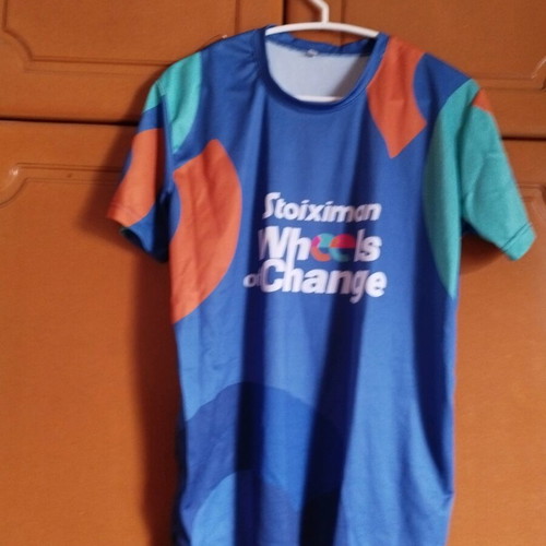 Short-sleeve shirt like new, dry fit, size S, blue and orange