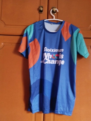 Short-sleeve shirt like new, dry fit, size S, blue and orange